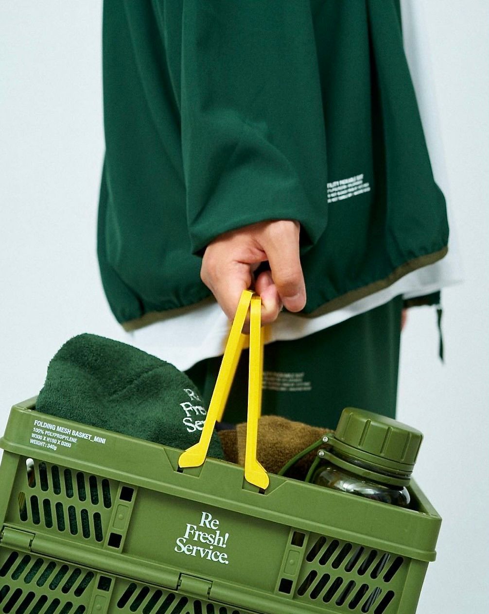 フレッシュサービスReFresh!Service. “SAUNA FOLDING MESH BASKET”(KHAKI)