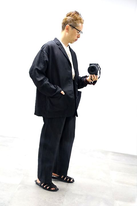 COMME des GARCONS HOMME 26SS リネンギャバ製品染3Bジャケットスタイル