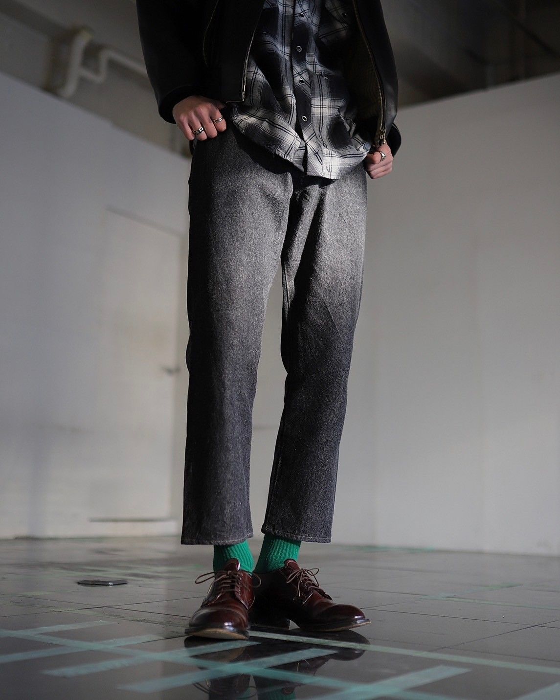 A.PRESSE アプレッセ 2024 Style1 Black Washed Denim Pants A.PRESSE アプレッセ 2024 Style1 Black Washed Denim Pants