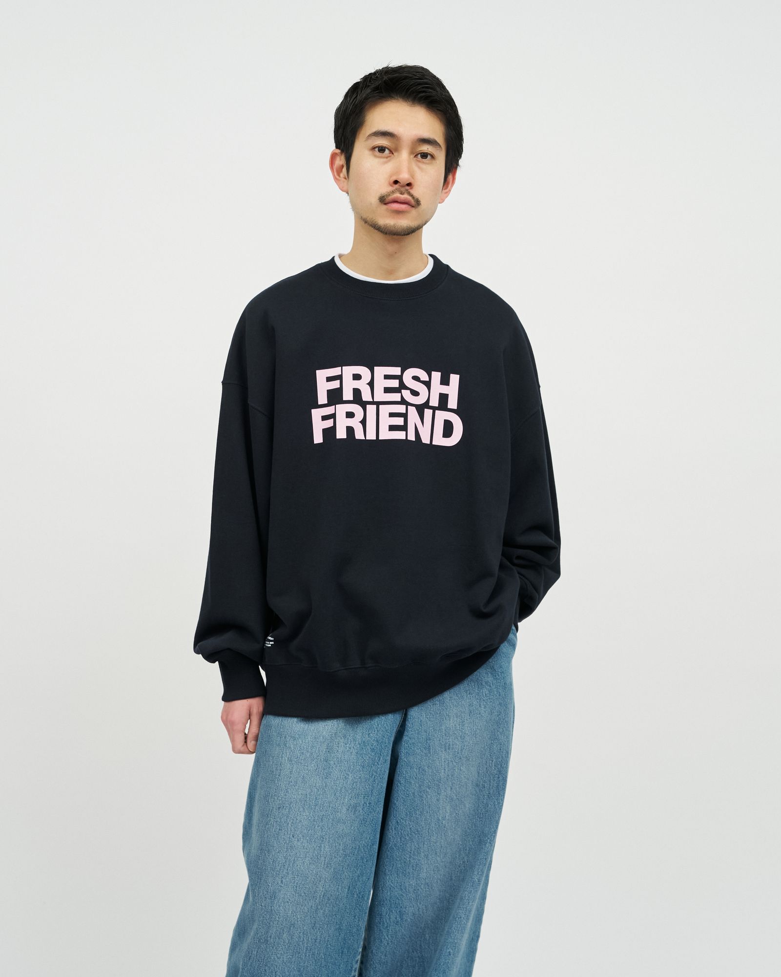 フレッシュサービス FRIEND EDITIONS LIGHT OZ CREW NECK SWEATER(FSC261-70093FE)NAVY☆3月14日(土)発売！