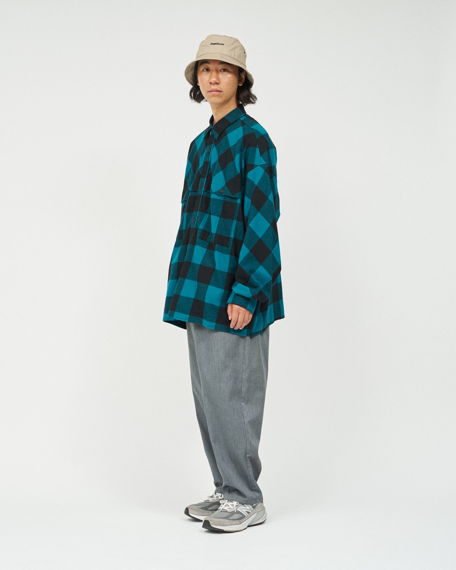 フレッシュサービス FLANNEL CHECK OVER YOKE SHIRT (FSC253-50129)GREEN★10月4日(土)発売！