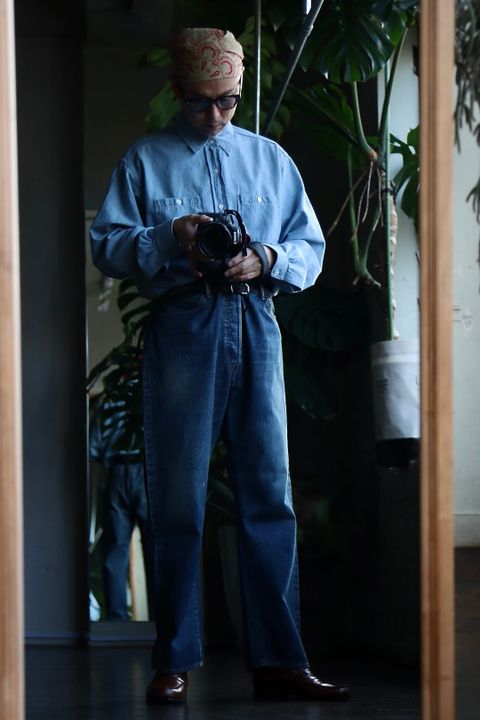 A.PRESSE 23SS Washed Chambray Shirtスタイル