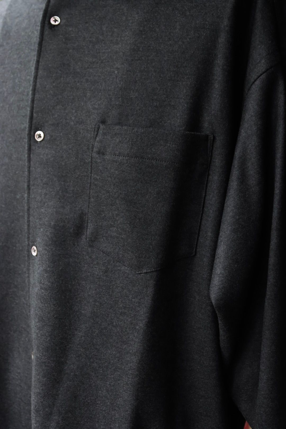 グラフペーパー 25AW Wool Smooth Flannel Oversized Regular Collar Shirt(GU253-50221B)GRAY☆10月4日(土)新作発売！