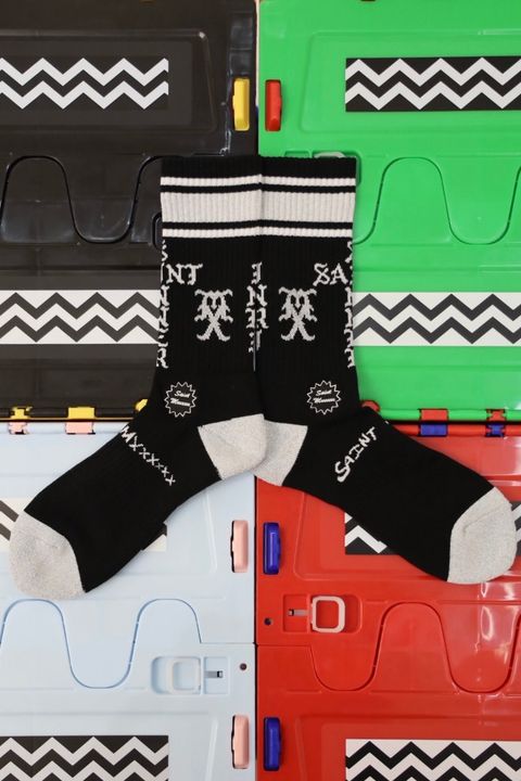 セントマイケル SINNER SOCKS (SM-HR1-0000-113)BLACK/GRAY★10月11日(土)発売！