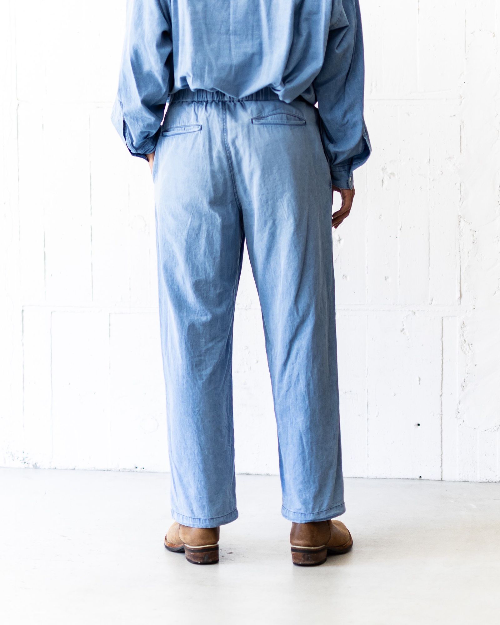 グラフペーパー SIDOGRAS Indigo Poplin Track Pants(GM252-40047)LIGHT FADE☆8月2日(土)発売！