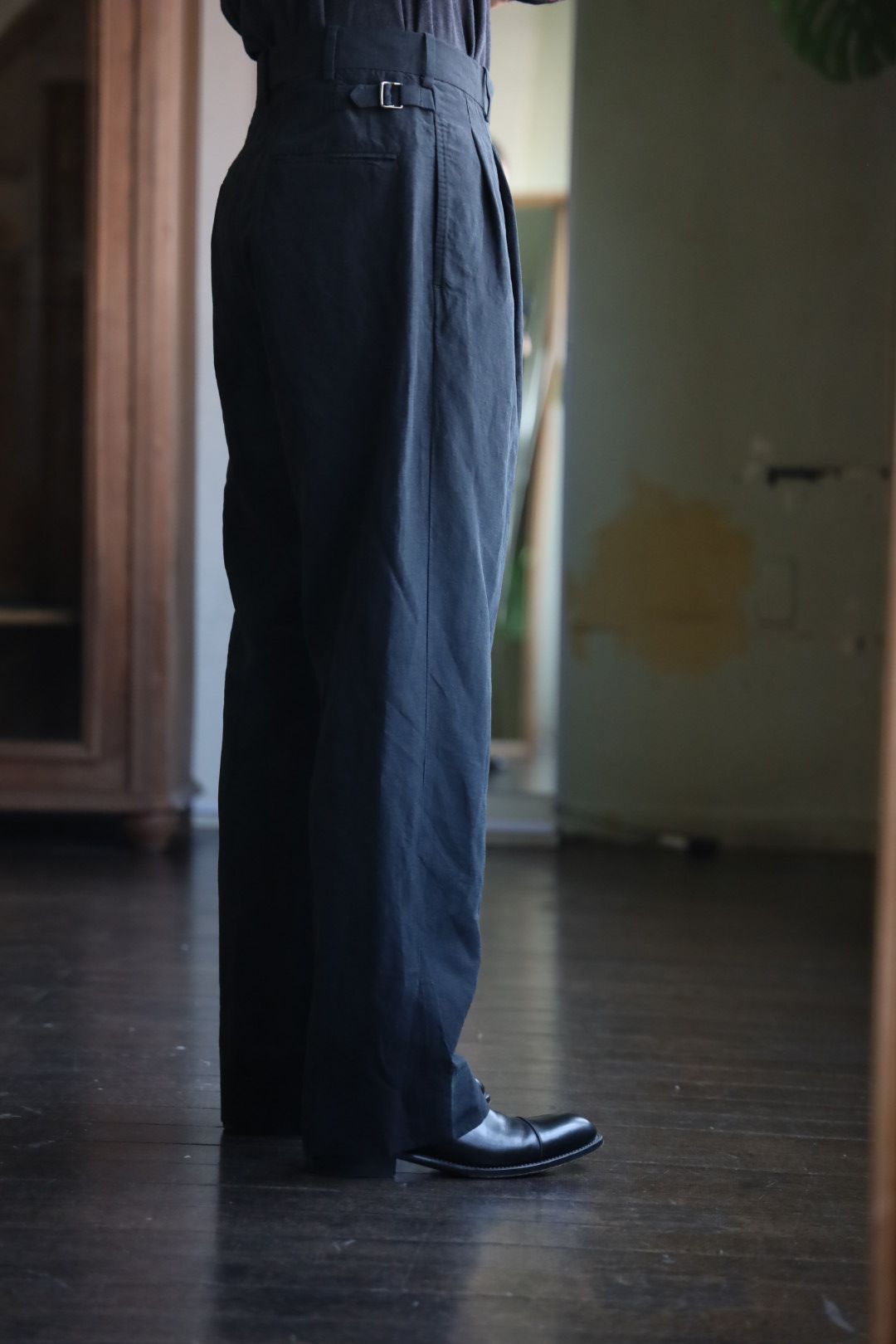 アプレッセ 25SS Silk Linen Trousers(25SAP-04-21H)BLACK