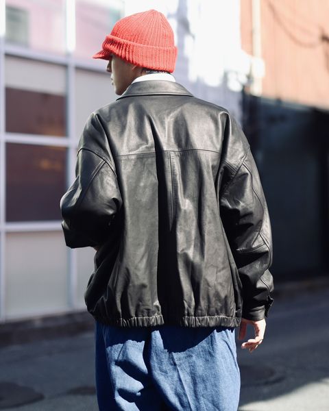 STRIPES FOR CREATIVE FW23 LEATHER BIG JACKETスタイル