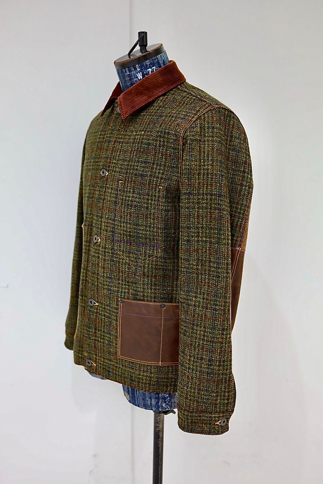 ジュンヤワタナベマン 25AW ウールチェックツイード綿ダッグレザージャケット(WP-J033-051)☆11月1日(土)発売!