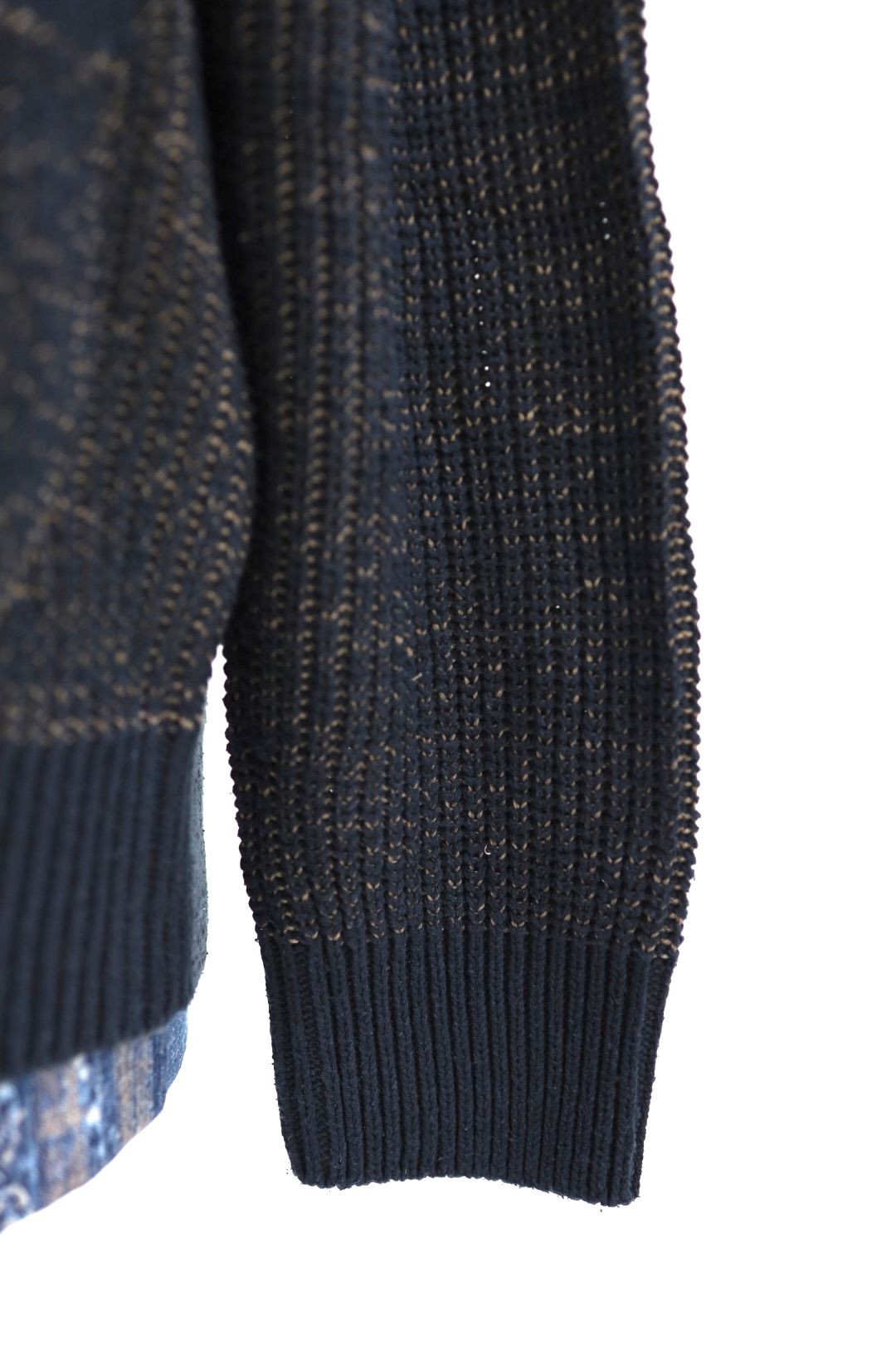 コムデギャルソンオム26SS シルク×綿片畦プレーティングカーディガン(HQ-N002-051)NAVY×BROWN☆2月6日(金)発売