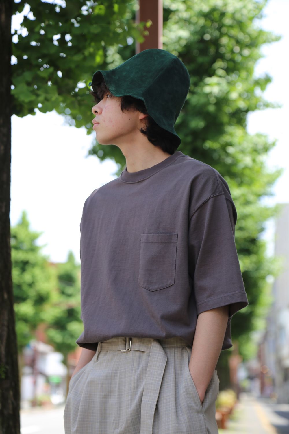 CIOTA スビンコットン10/-度詰め 吊り天竺ポケット付き半袖Tシャツ(CSLM-106M) style. 2021.05.19.