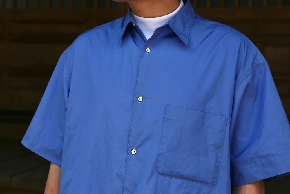 Graphpaper Broad Oversized S/S Regular Collar Shirt(GM212-50625B) style. 2021.5.30