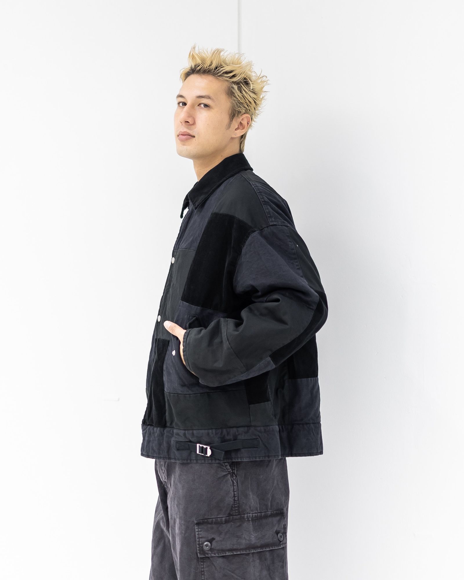 コムデギャルソンオム25FW 異素材パッチワークジャケット(HP-J021-051)BLACK★10月3日(金)発売！