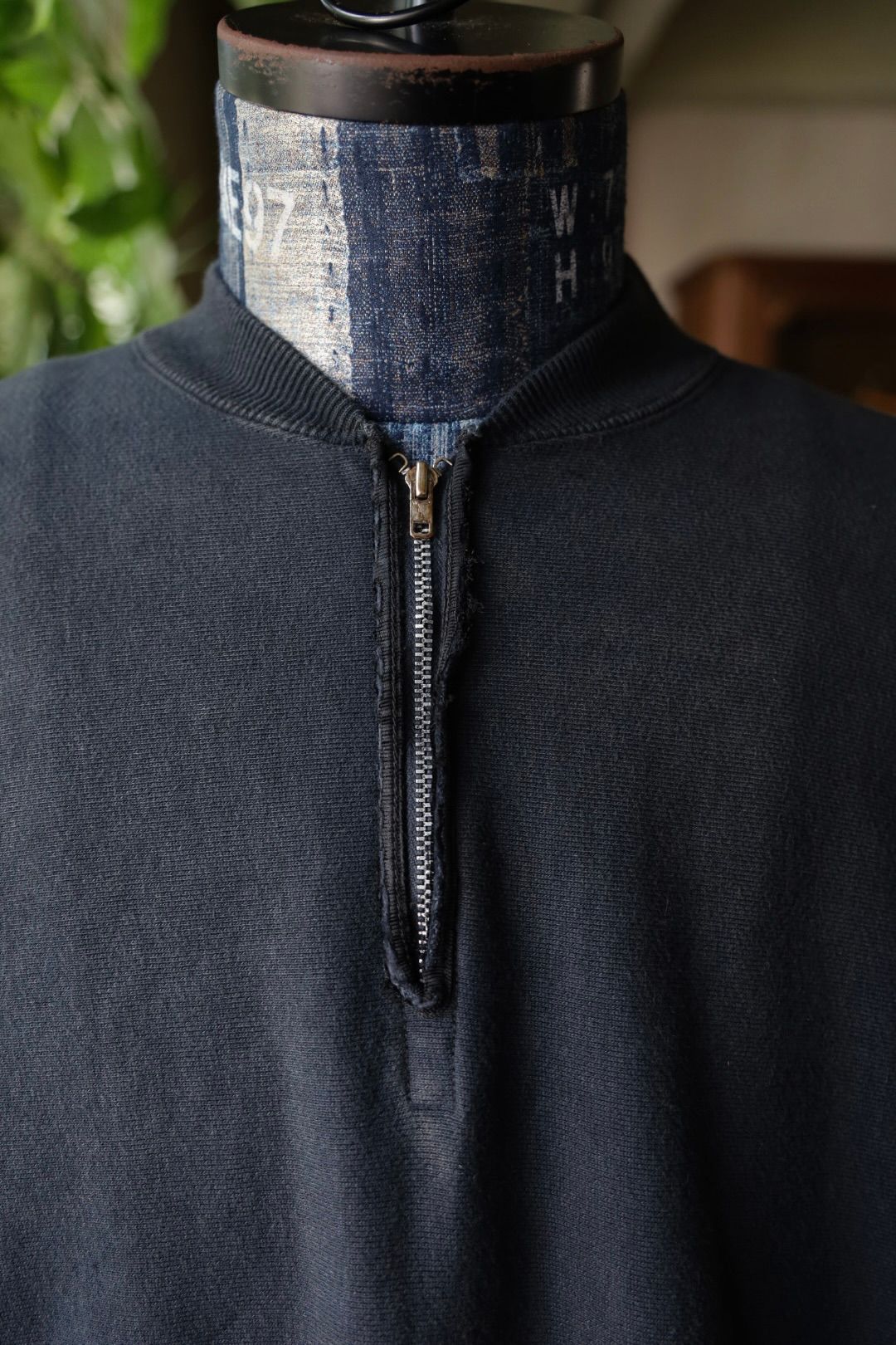 アプレッセ 2025 STYLE2 Vintage Half Zip Rib Collar Sweatshirt(25AAP-05-07)BLACK