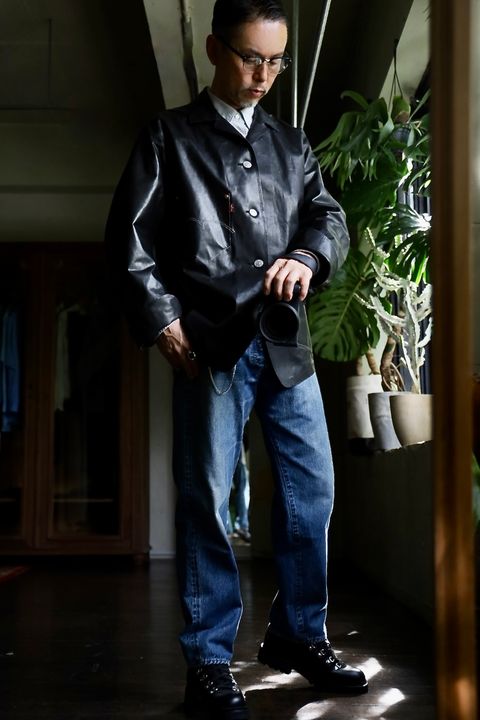 eYe JUNYA WATANABE MAN Levi’s Wネームレザージャケットスタイル2024.9.20.