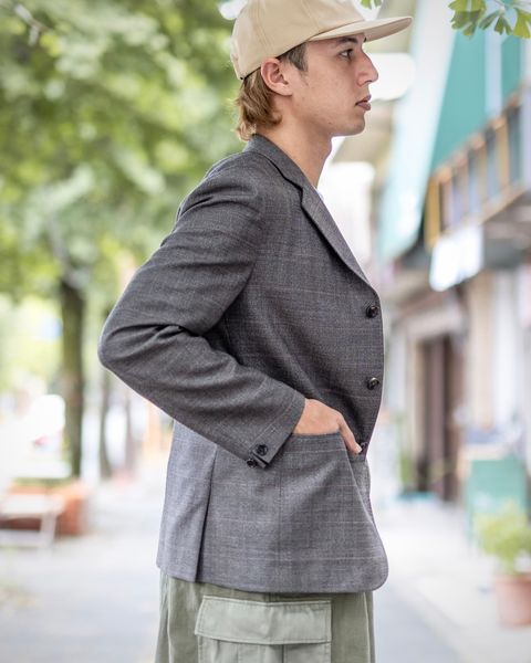 ジュンヤワタナベマン24AW ウールチェック×綿ヘリンボーンコート スタイル 8月3日(土)新作発売！