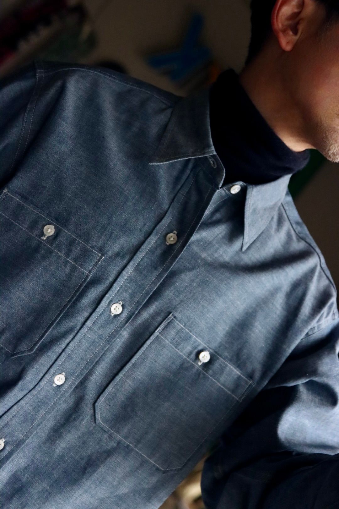 A.PRESSE アプレッセ23SSシャツ Rigid Chambray Shirtスタイル