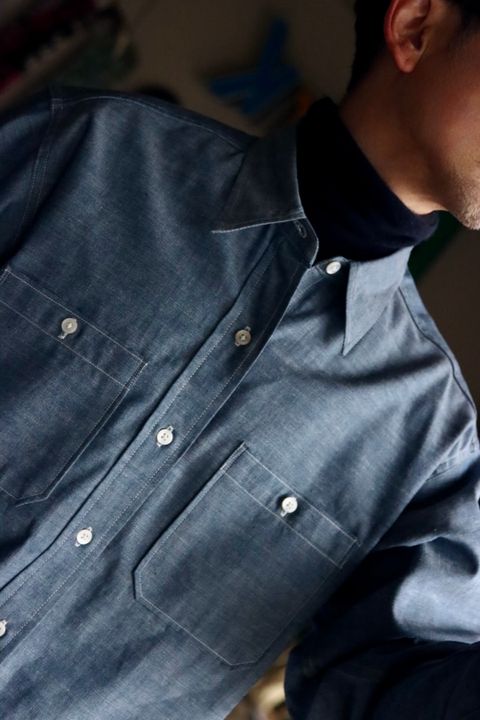 A.PRESSE アプレッセ23SSシャツ Rigid Chambray Shirtスタイル