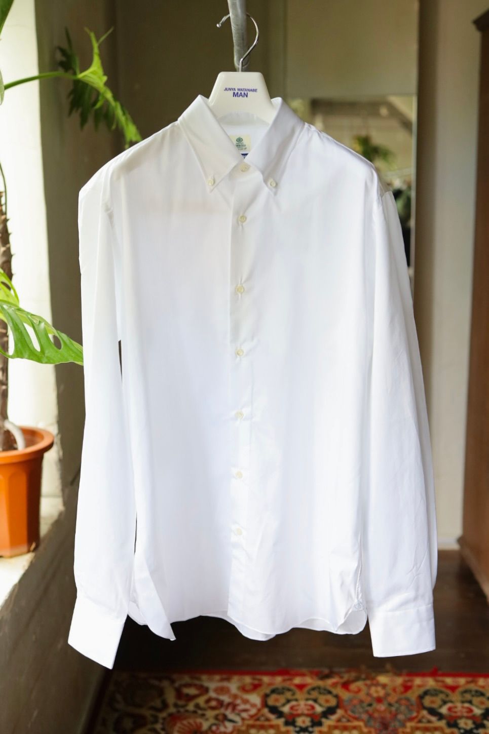 ジュンヤワタナベマン 26FW LUIGI BORRELLI 綿ツイルB.Dシャツ(WR-B111-051)WHITE☆9月4日(金)発売！