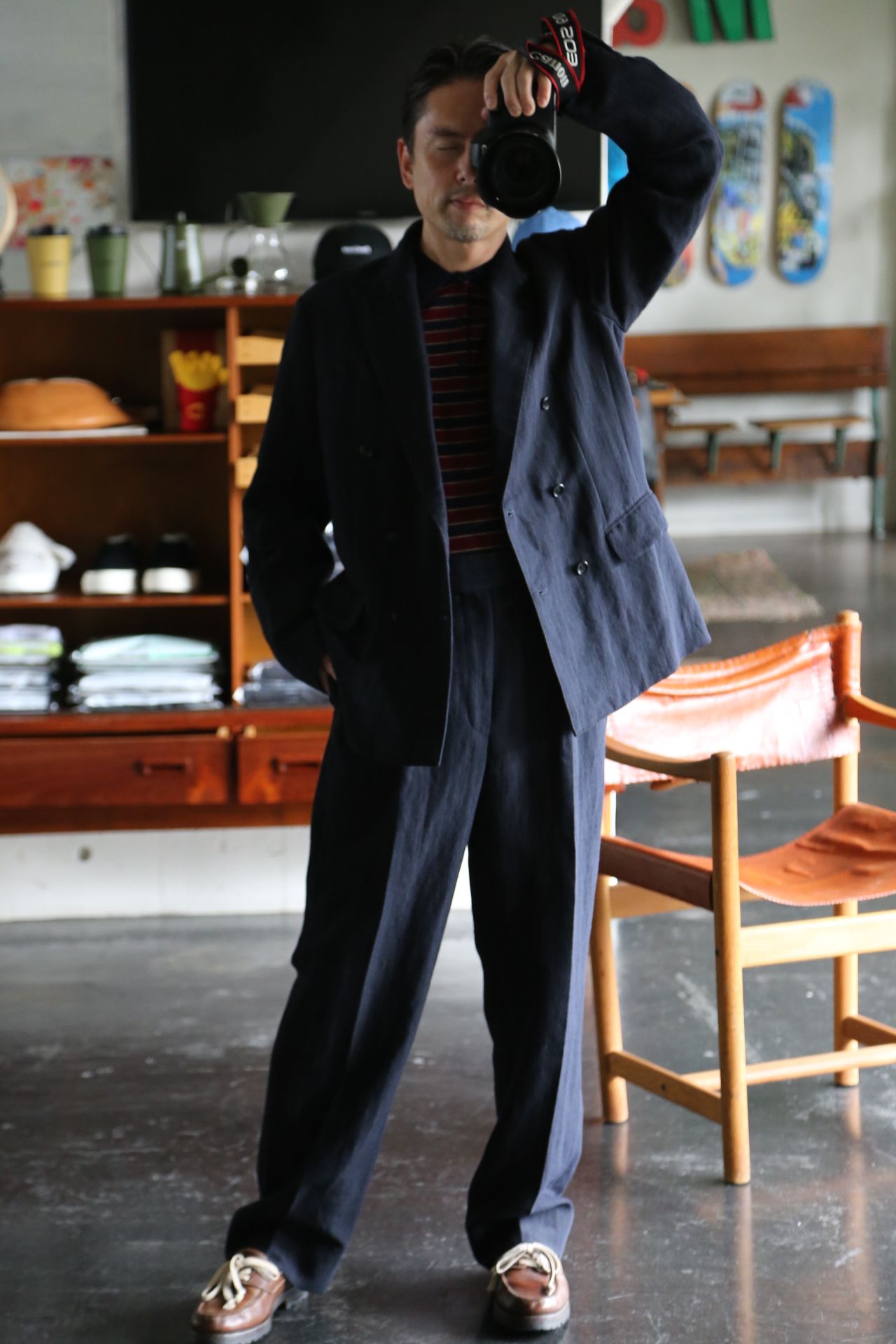 A.PRESSE Double Breasted Jacket(21AAP-01-07M)NAVY STYLE※8月21日 