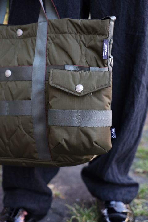 COMME des GARCONS HOMME 2WAYキルティングTOTE BAG x リバーシブルキルティングジャケット