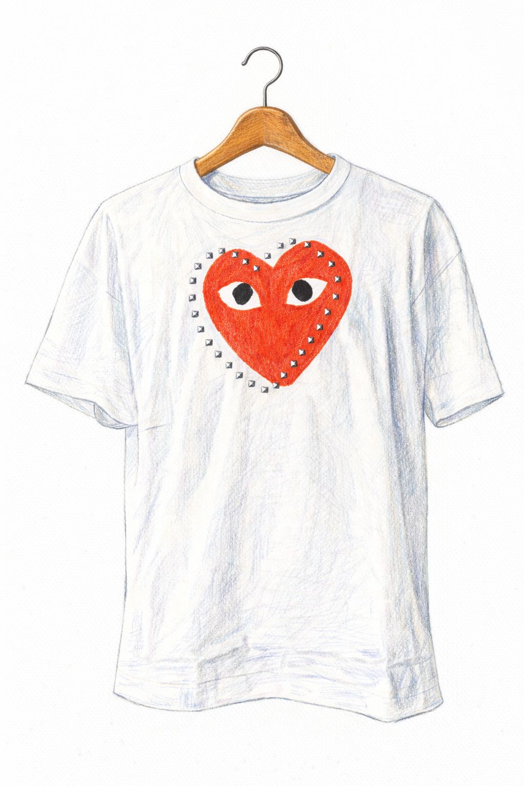 プレイコムデギャルソン スタッズ レッドハートTシャツ (WHITE×RED HEART)☆新作発売！