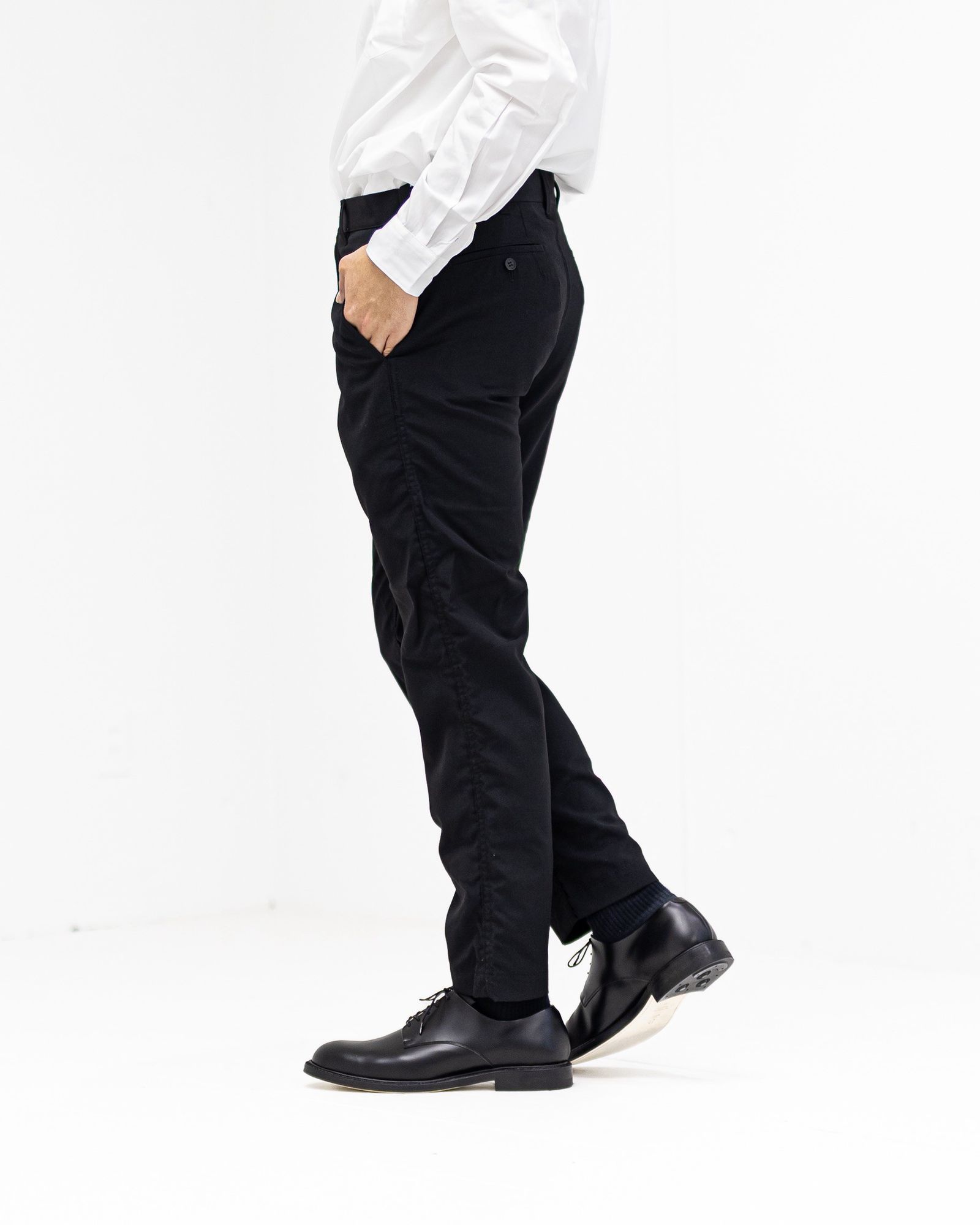 コムデギャルソンオム26SS ウールポプリンテーパードパンツ(HQ-P101-051)BLACK☆2月6日(金)発売！