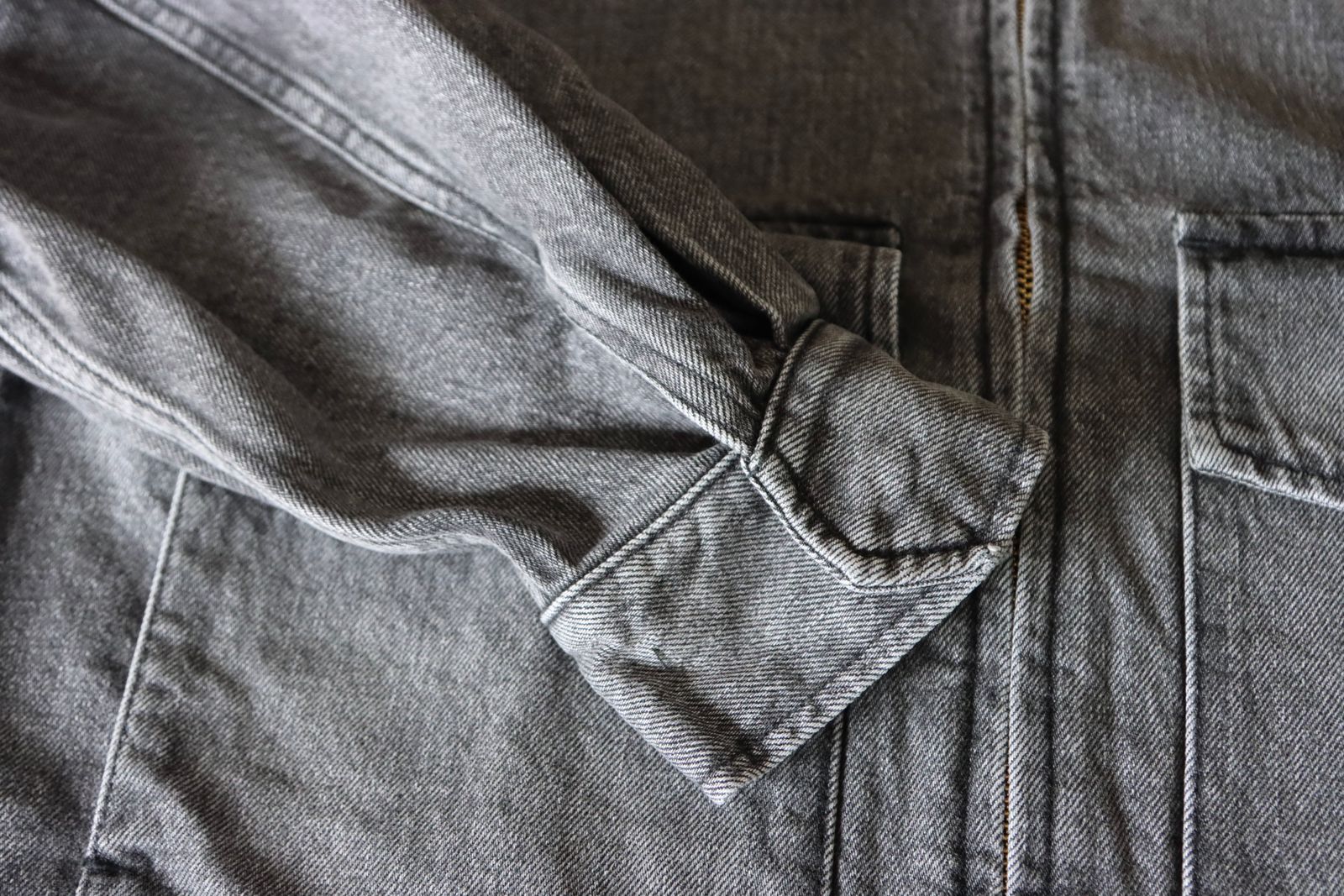 Graphpaper 25AW Women's Selvage Denim Zip Jacket(GL253-20057LB)BLACK_LIGHT FADE