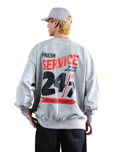 FreshService 24SS CORPORATE PRINTED CREW NECK SWEAT"All Day All Night" style 2024.3.8