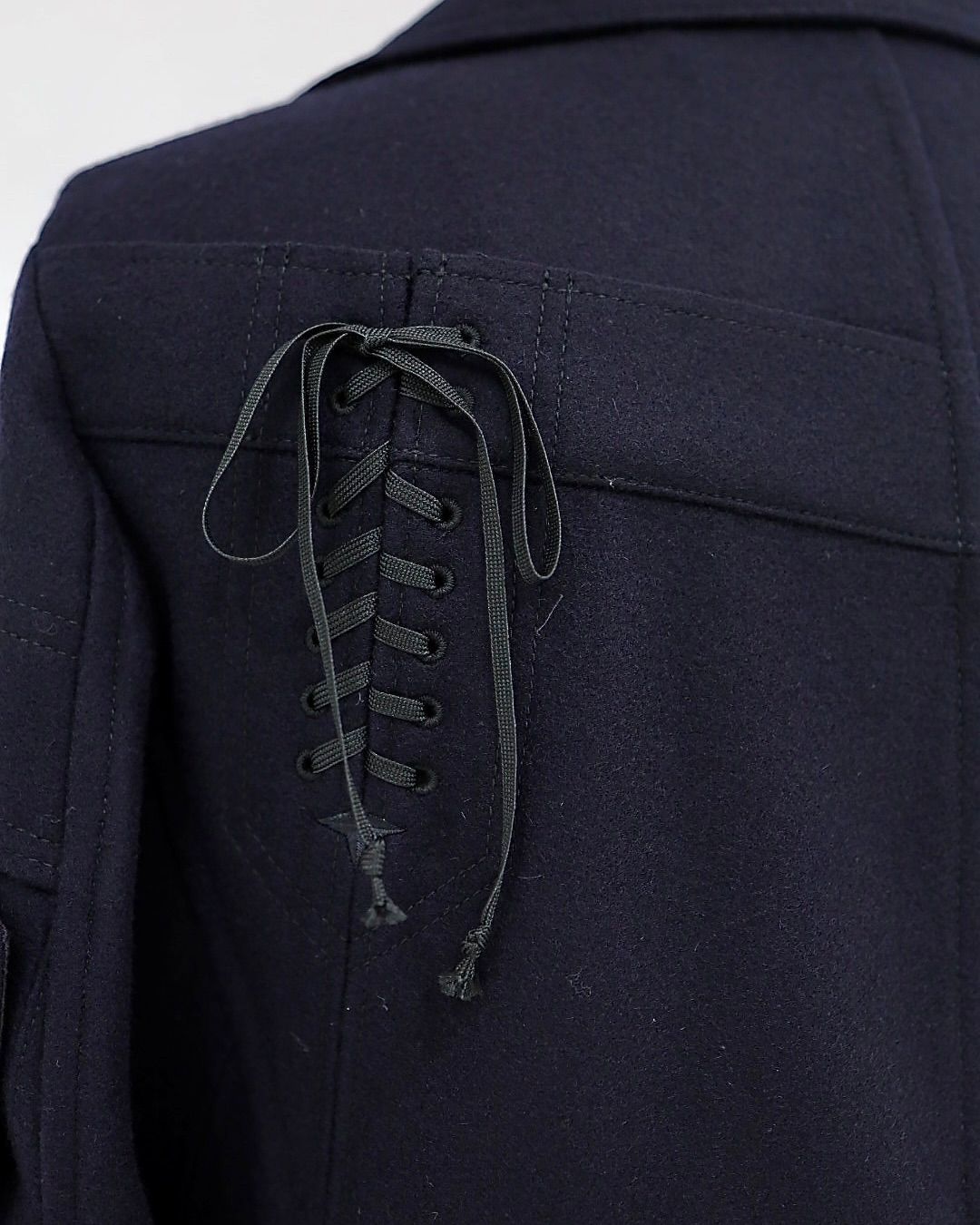ジュンヤワタナベマン 26FW ウールナイロンメルトン NEEDLES Wネーム Pコート (WR-J105-051)NAVY☆10月2日(金)発売！