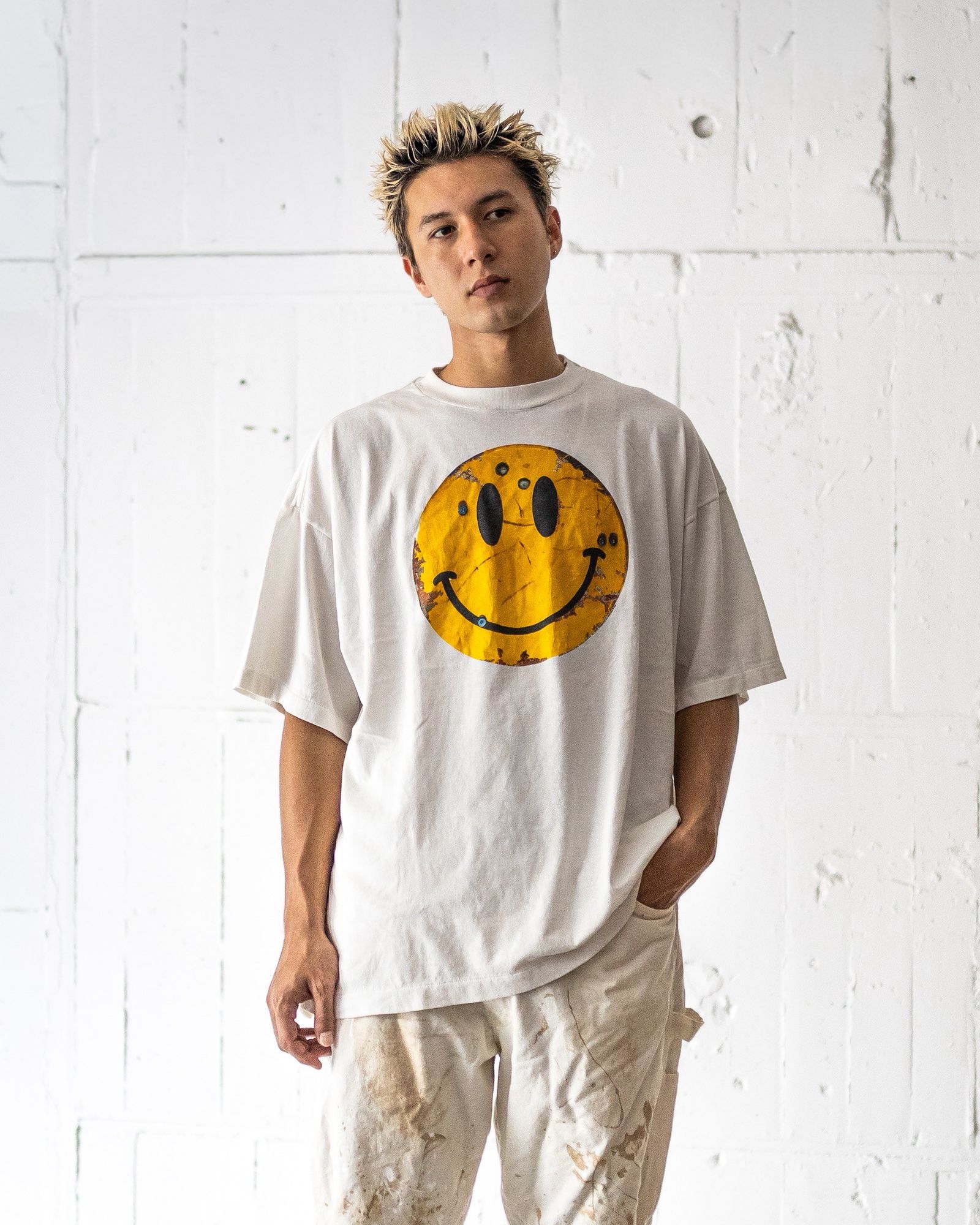 セントマイケル Tシャツ SMILE KLF_SS TEE(SM-HR1-0000-C02)WHITE
