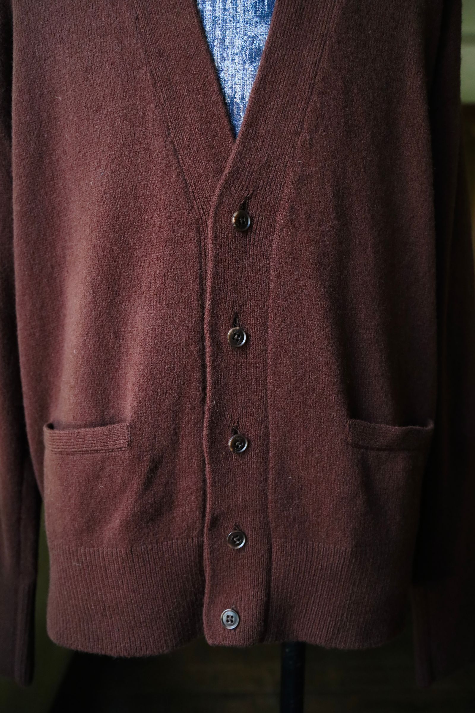 ヨーク24FW PAINTED ELBOW PATCH CARDIGAN(YK24FW0821S)BROWN