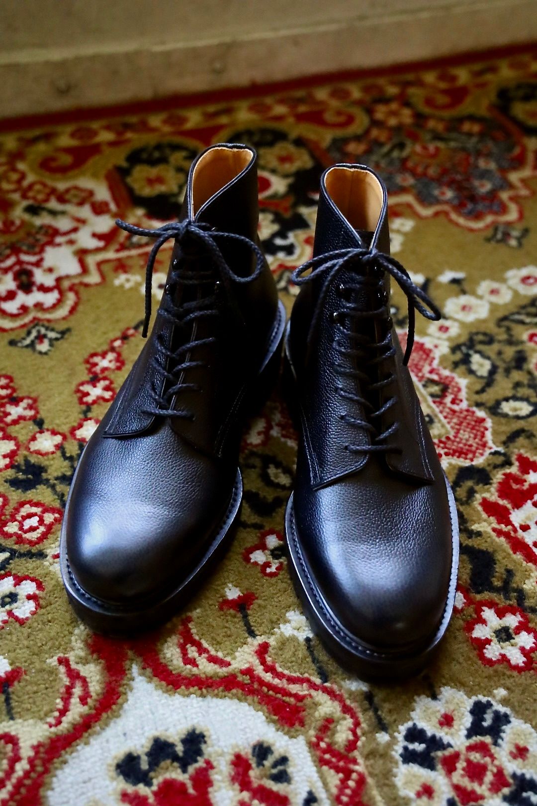 FOOTWORKSフットワークス レースアップブーツ WOMENS Lace-up shoes in grain leather(F03-0002_W)BLACK☆新作発売！