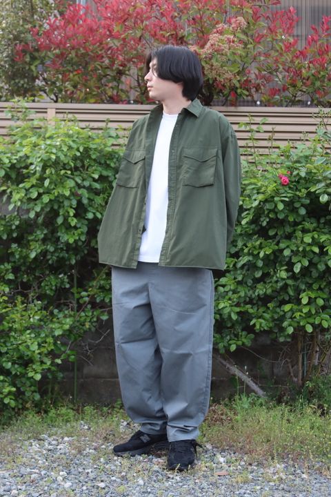 Graphpaper Garment Dyed Poplin Fatigue Shirt style.2022.4.24.
