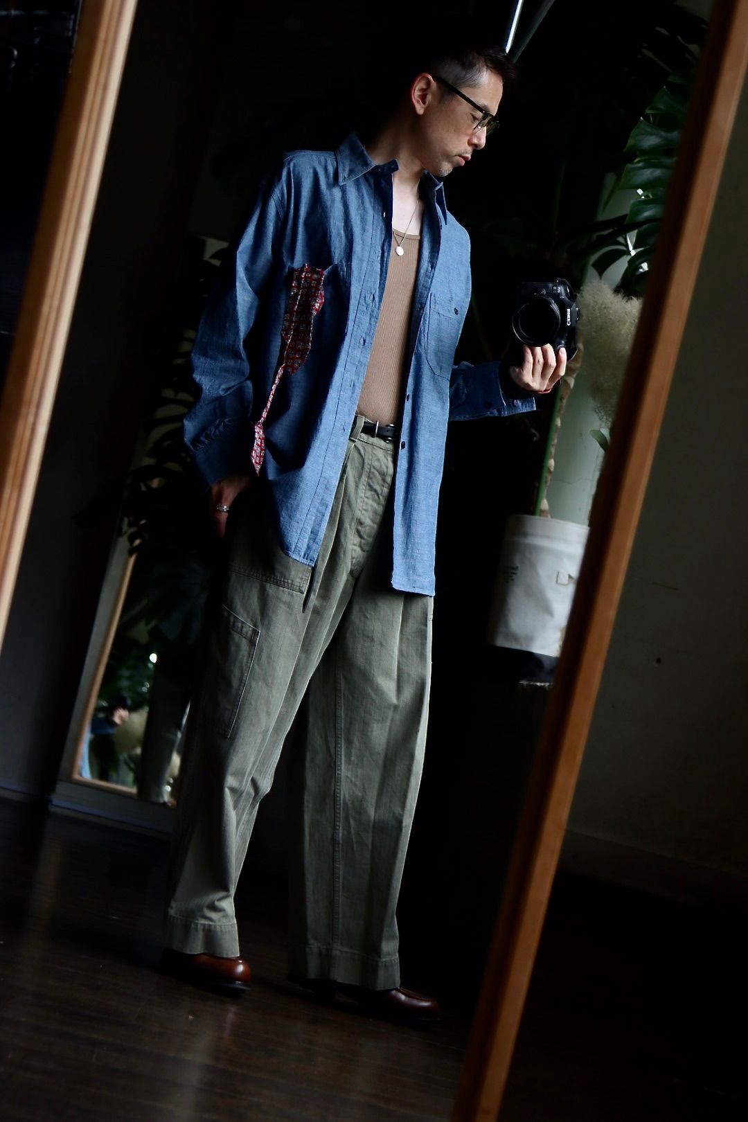 アプレッセ23AWシャツ BB Washed Chambray Shirt(23SAP-02-09M)INDIGO