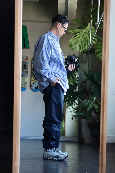 FreshService CORPORATE STRIPE ANORAK SHIRTスタイル