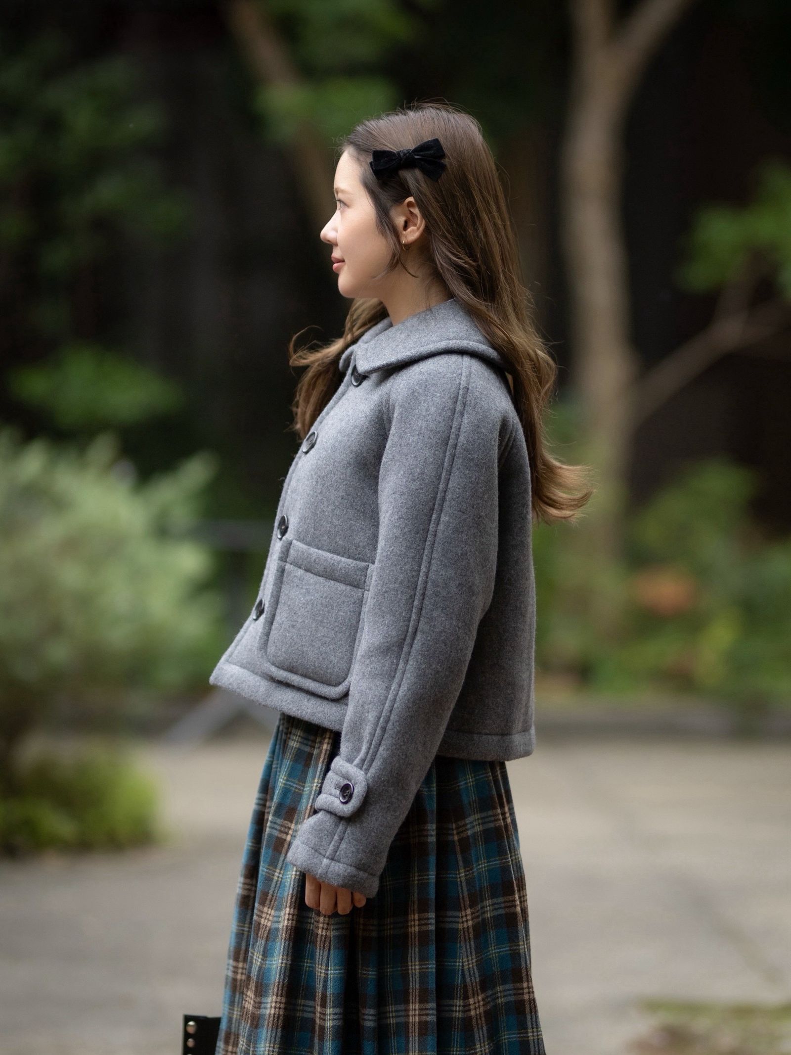 tao 26FW ウールエステルフラノ先染ジャケット(TR-J007-051-2)TOP GRAY