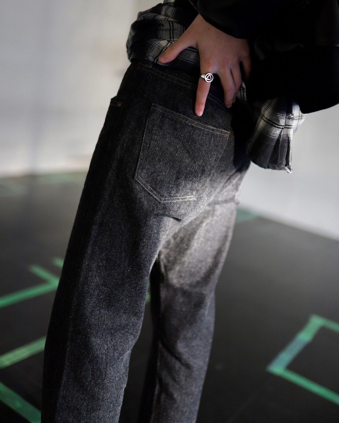 A.PRESSE アプレッセ 2024 Style1 Black Washed Denim Pants