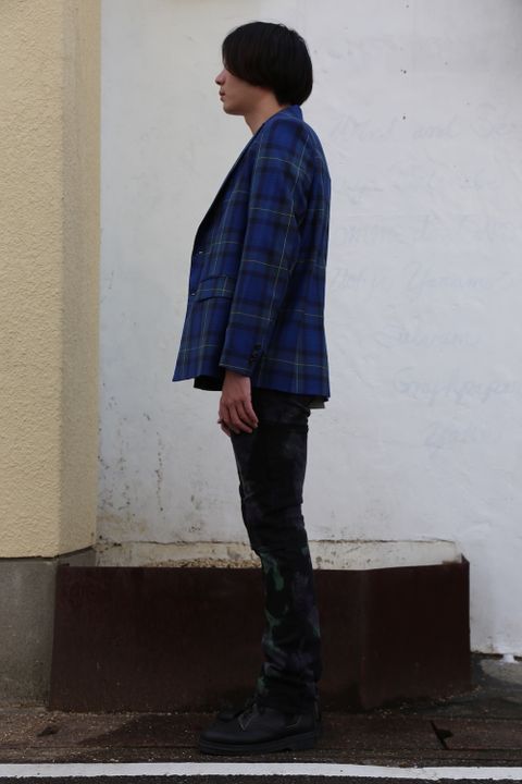 JieDa 2020aw 新作TARTAN CHECK JACKET "BLUE"style.2020.9.20