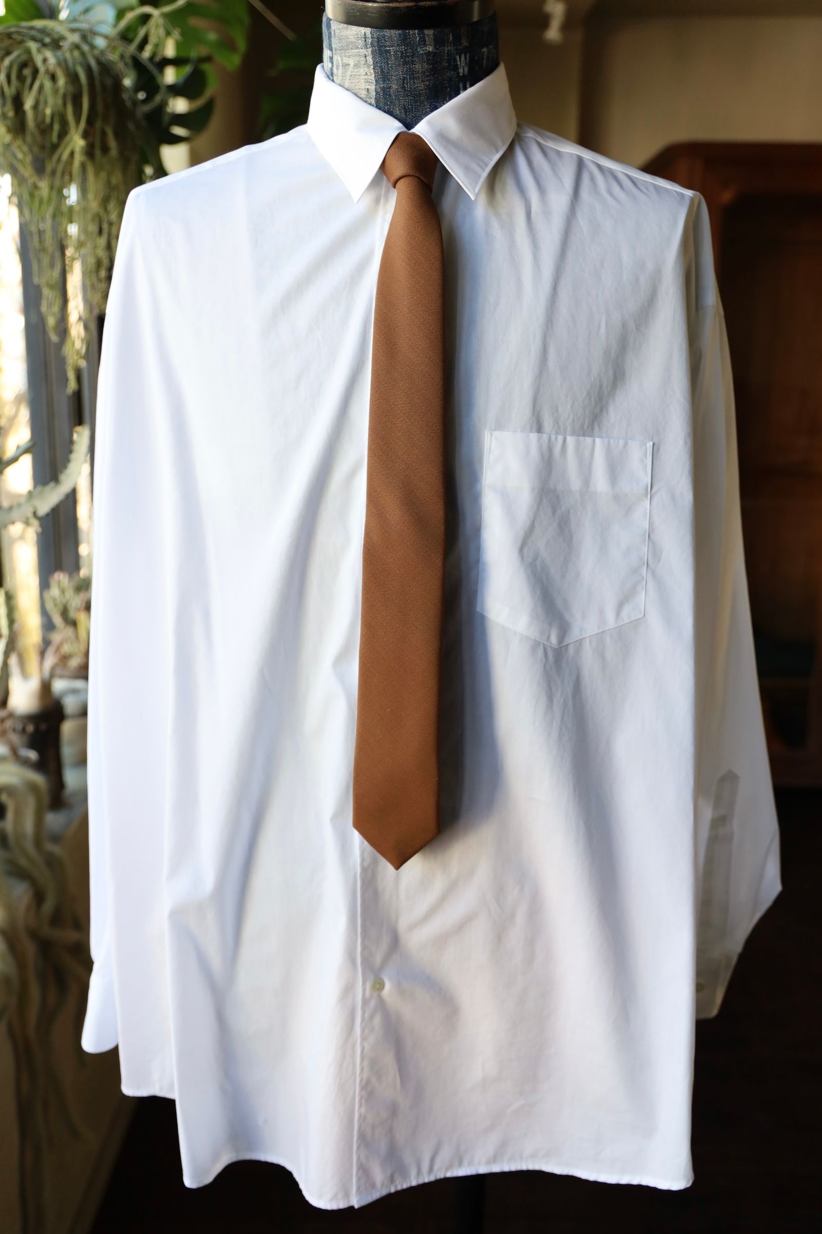 グラフペーパー 25SS Techno Wool Nylon Necktie(GU251-90252)BROWN
