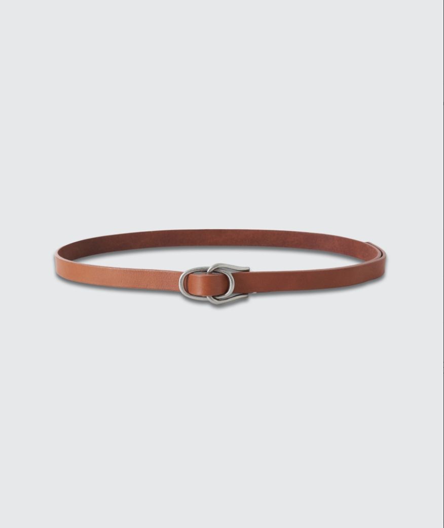ヨーク 25FW Double Buckel Leather Belt(YK25FW01139A)BROWN