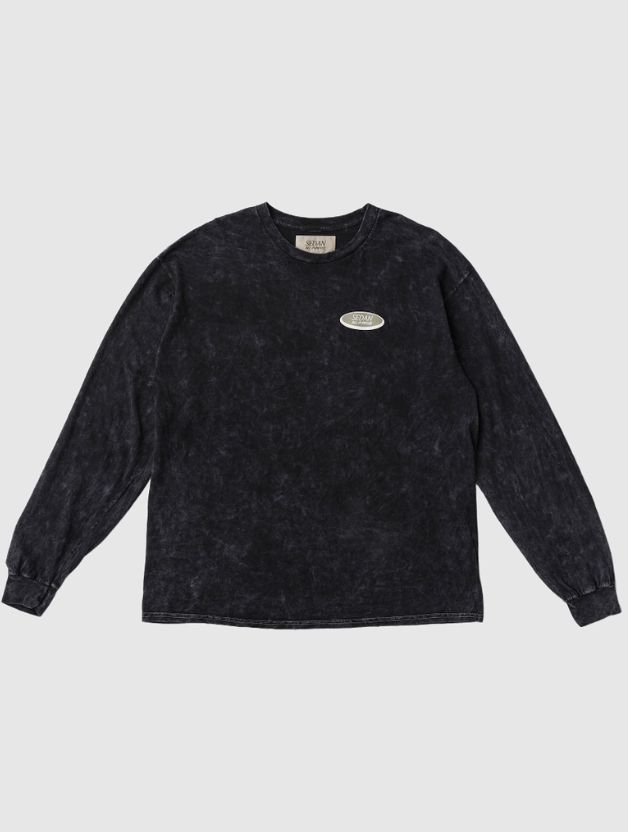 セダンオールパーパス SS24 Oval Logo Mineral Wash L/S Tee(SD24S-CT04)Asphalt