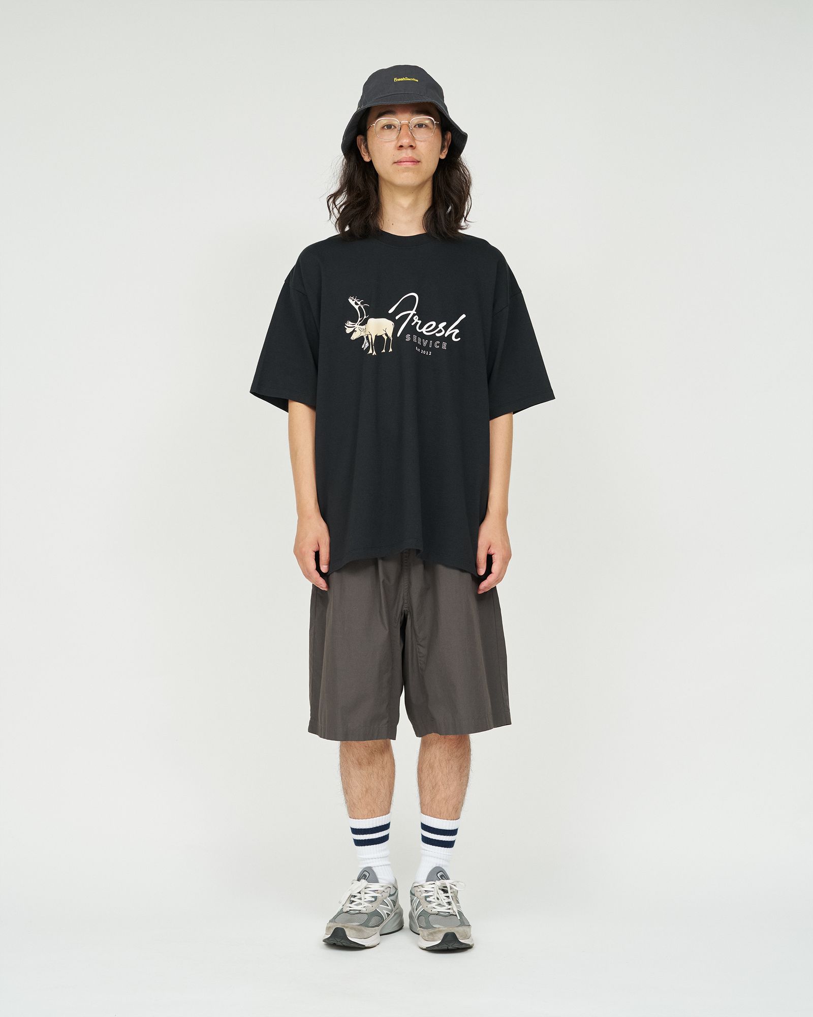 フレッシュサービス CORPORATE PRINTED S/S TEE “CARIBOU”(FSC253-70016)BLACK