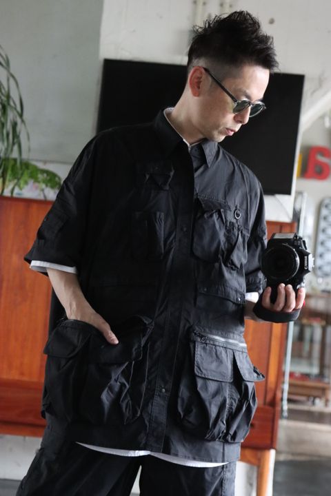 FreshService 22SS TACTICAL POCKET STRETCH S/S SHIRT"BLACK"style.2022.3.12.