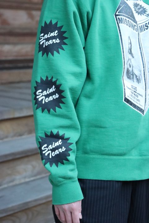 ©SAINT M×××××× 22SS SAINT TEARS ON THE MLK CTN SWT SH"GREEN"style.