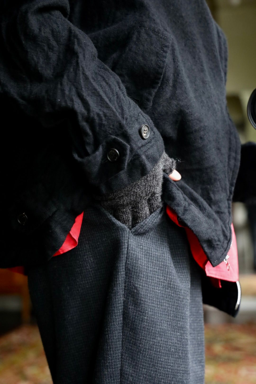 COMME des GARCONS HOMME 26FW ウールサージ縮絨ジップアップブルゾンスタイル