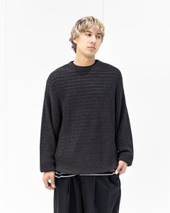 グラフペーパー26SS Coiled Wool Nylon Crew Neck Knit(GM261-80433)CHARCOAL☆2月28日(土)発売！
