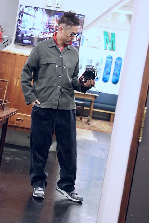 A.PRESSE 24SS Vintage Corduroy Trousers"GRAY"スタイル