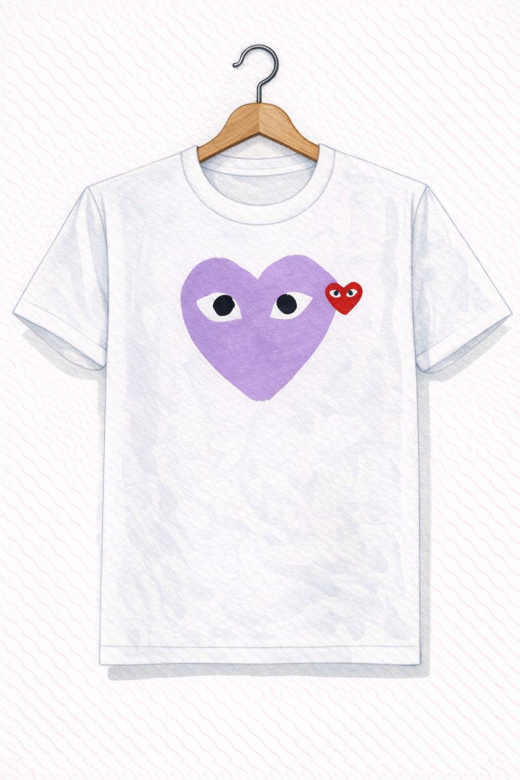 PLAYプレイコムデギャルソン RED EMBLEM Tシャツ(PURPLE)☆新作発売！