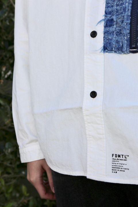 FDMTL  BORO ZIP POCKET SHIRT RINSE "WHITE"Style.2020.11.10.