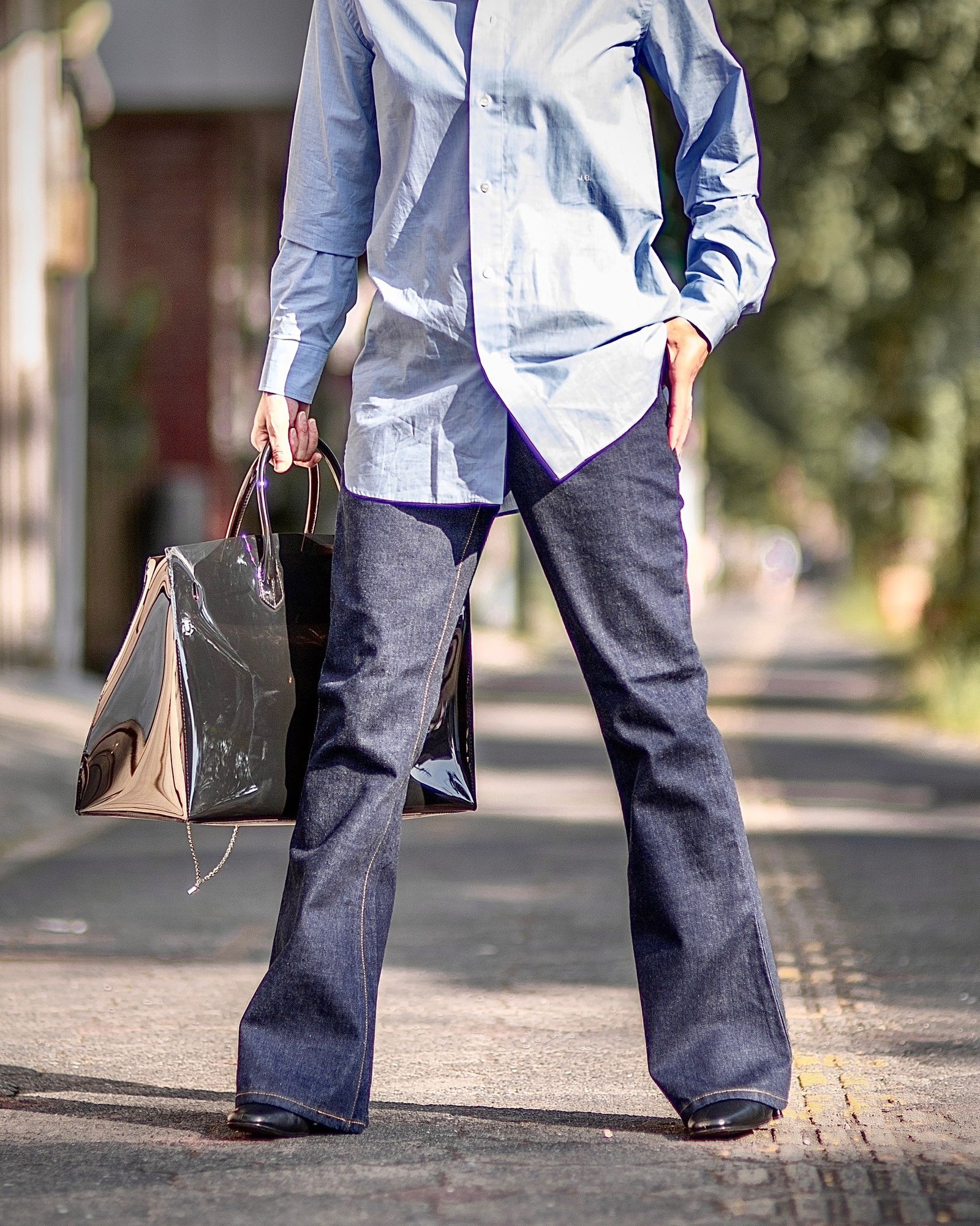 J.B. ATTIRE  Paris blue shirts×Rive gauche denim style
